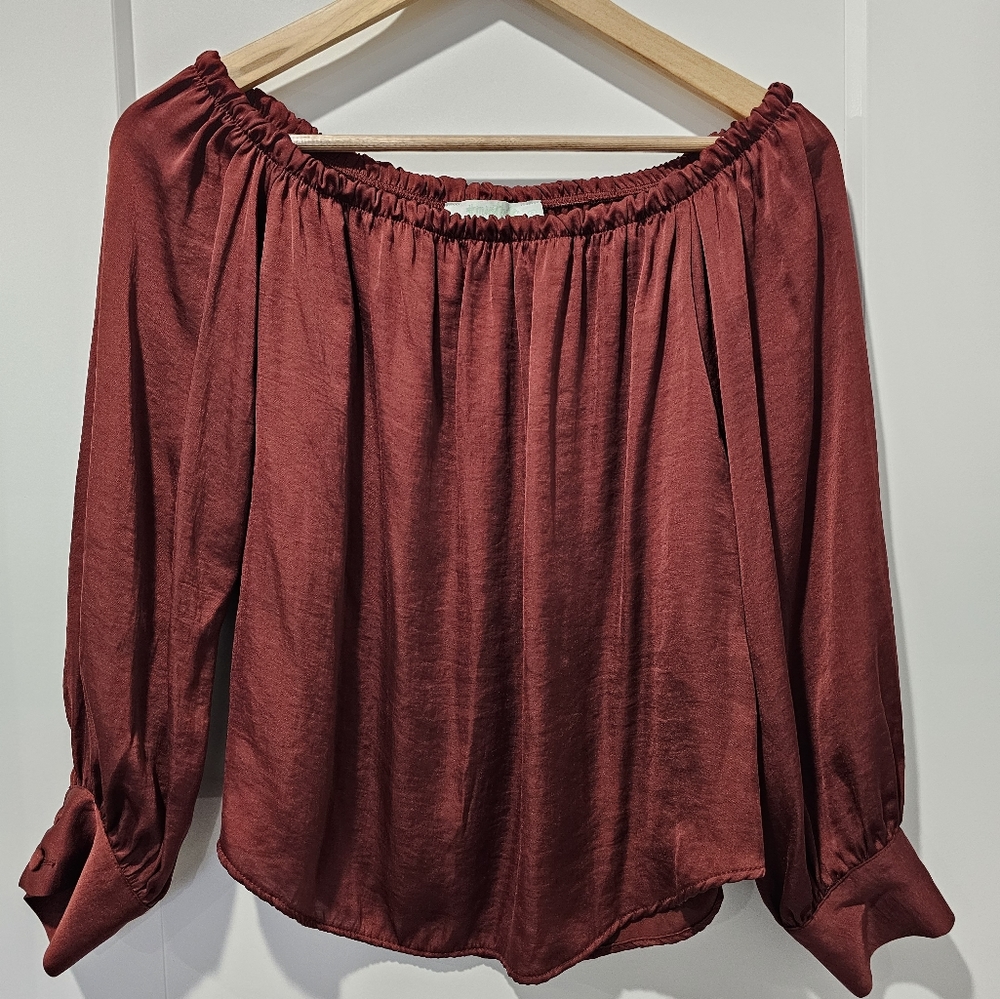 Off shoulder brown top